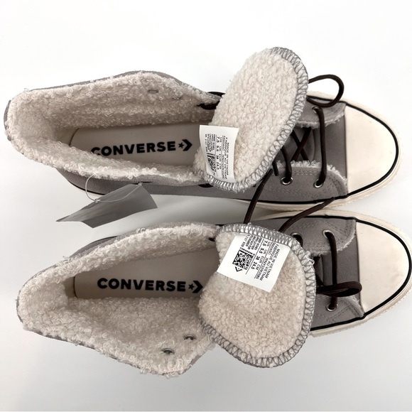 NEW CONVERSE Womens Sherpa Chuck Taylor All Star Platform High Top Sneaker 7.5 - Picture 9 of 12